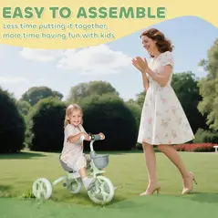 AIYAPLAY Kids Trike, Toddler Tricycle with Front Basket and EVA Wheels for Ages 2-5 Years, Indoor Outdoor for Boys Girls, Green - 7