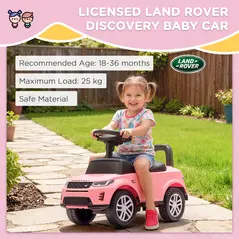 AIYAPLAY Land Rover Licensed Toddler Ride on Car with Horn, Engine Sounds, Under-Seat Storage, for 18-36 Months, Pink - 4
