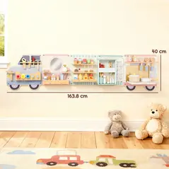 AIYAPLAY Wooden Busy Board, 5 in 1 Activity Wall Panels for Kids 3+ Years, for Daycare, Playroom, Home - 3