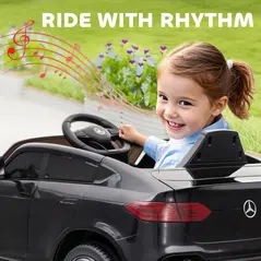 AIYAPLAY Mercedes-Benz GLC Licensed Kids Ride on Car with Remote Control, Soft Start, MP3, LED Headlights, Black - 7