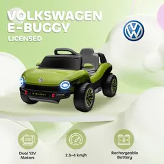 AIYAPLAY Volkswagen Licensed Kids Electric Car with Remote Control for Ages 3-6 Years, Green - 4
