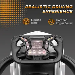 AIYAPLAY Licensed 2 in 1 Baby Ride on Push Car Toddler Push Along Car with Parent Handle Foot To Floor Slider with Horn Steering Wheel NO POWER for 1 - 3 Years, White - 7