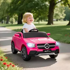 AIYAPLAY Mercedes-Benz GLC Licensed Kids Ride on Car with Remote Control, Soft Start, MP3, LED Headlights, Pink - 2