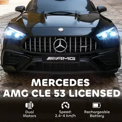 AIYAPLAY Licensed Mercedes AMG Kids Electric Car, 12V Ride On Car with Dual Motors, Remote Control for 3-6 Years, Black - 4