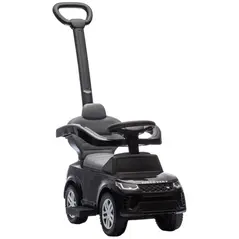 AIYAPLAY Land Rover Discovery Licensed Baby Push Car, 2-in-1 Ride on Car with Push Handle and Safety Guardrail, Black - 1