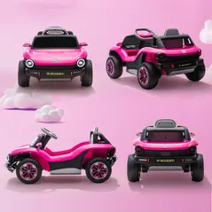 AIYAPLAY Volkswagen Licensed Kids Electric Car with Remote Control for Ages 3-6 Years, Pink - 9
