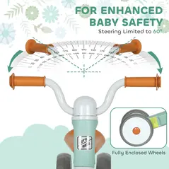 AIYAPLAY Toddler Balance Bike with No Pedal, 3 Silence Wheels for 12-36 Months Boys and Girls, Indoor Outdoor, Green - 5