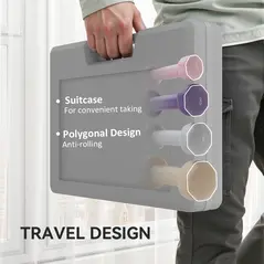 HOMCOM 10KG Dumbbells Set with Carry Case, Hand Weights for Women and Men Home Gym Weight Lifting Training, Pink, Purple, Grey, Brown - 6