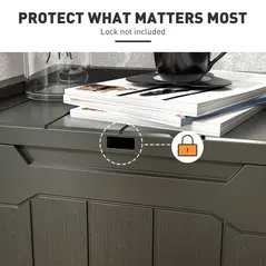 HOMCOM 107 L Plastic Storage Chest with Lid - Charcoal Grey - 5