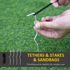 HOMCOM 1.2m Witch Ghost Halloween Inflatable Decoration w/ LED Lights Fan Accessories Pumpkin Lantern Kids Adult Fun Weather-Resistant Indoor Outdoor Seasonal - 8