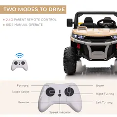 HOMCOM 12V 2 Seater Kids Electric Ride-On Car with Electric Bucket, Remote Control - Yellow - 7