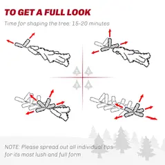 HOMCOM 1.2m/4ft Artificial Christmas Tree with 100 Warm White LED Lights and 8 Modes, Small Xmas Tree with Red Berries, Pine Cones and Retro Base, Green - 7