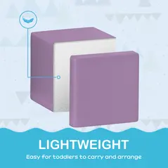 HOMCOM 12 PCs Soft Play Blocks, Soft Foam Toy, Building and Stacking Blocks for Kids, Blue - 4