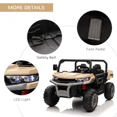 HOMCOM 12V 2 Seater Kids Electric Ride-On Car with Electric Bucket, Remote Control - Yellow - 8