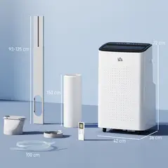 HOMCOM 12000 BTU App-Controlled Mobile Air Conditioner - White - 3