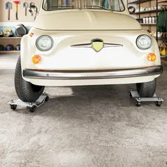 DURHAND Two-Piece Car Wheel Dolly with Swivel Casters, Non-Slip Metal Plates, 680kg Capacity, Grey - 7