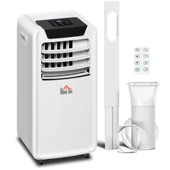 HOMCOM 10000 BTU Air Conditioning Unit, 3-in-1 Portable Air Conditioner, Dehumidifier, Cooling Fan with Remote Control, LED Display, 2 Speeds, 24H Timer, Window Venting Kit, 30m² - 1