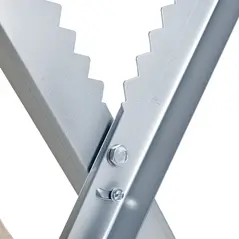 DURHAND Portable Sawhorse Heavy Duty Steel Adjustable Work Support, Foldable Sawhorse Stand 100 kg Weight Capacity, Silver Tone - 7