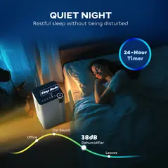 HOMCOM 12L/Day Dehumidifier, with Filter - White - 7