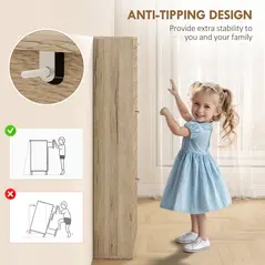 HOMCOM 12-Shoe Flip Drawer Storage Cabinet - Brown Wood-Effect - 7