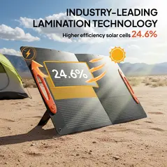 HOMCOM 100W Portable Solar Panel, Foldable Solar Charger with USB-A & USB-C Fast Charging Output, IP67 Waterproof for Mobile Phone Power Bank Flashlight Fans Camping Backpacking Hiking - 5