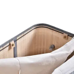 HOMCOM 100L Natural Wood Laundry Basket A Compartment w/Flip Lid Removable Lining Handles Board Base Foldable Durable Water-Resistant Dirty Clothes Storage Home Organisation Grey - 8