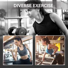 HOMCOM 10KG Dumbbells Set with Carry Case, Hand Weights for Women and Men Home Gym Weight Lifting Training, Pink, Purple, Grey, Brown - 4