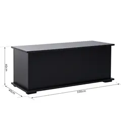 HOMCOM 113L Storage Chest, Storage Box with Flip-Top Lid and 2 Safety Hinges, Storage Trunk for Living Room, Entryway, 100 x 40 x 40 cm, Black - 3