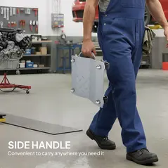 DURHAND Two-Piece Car Wheel Dolly with Swivel Casters, Non-Slip Metal Plates, 680kg Capacity, Grey - 6