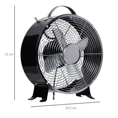 HOMCOM 10" 2-Speed Electric Table Desk Fan w/ Safety Guard Anti-Slip Feet Portable Personal Cooling Fan Home Office Bedroom Black - 3