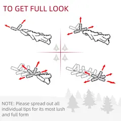 HOMCOM 1.2m 4ft Christmas Tree Entrance Décor 750 Tips Xmas Pre-lit Tree 80 LED with Vase Base - 6