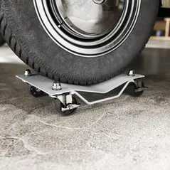 DURHAND Two-Piece Car Wheel Dolly with Swivel Casters, Non-Slip Metal Plates, 680kg Capacity, Grey - 9