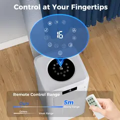 HOMCOM 10000 BTU Air Conditioning Unit, 3-in-1 Portable Air Conditioner, Dehumidifier, Cooling Fan with Remote Control, Digital Display, 2 Speeds, 24H Timer, Window Venting Kit, 22m² - 6