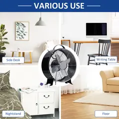 HOMCOM 10" 2-Speed Electric Table Desk Fan w/ Safety Guard Anti-Slip Feet Portable Personal Cooling Fan Home Office Bedroom Black - 5
