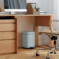 HOMCOM 12L Modern Boxy Metal Home Kitchen Bin - Light Green - 9