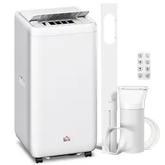 HOMCOM 12,000 BTU 5-in-1 Mobile Air Conditioner, 35m² Radius - White - 1