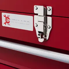 DURHAND Lockable Metal Tool Box, 3 Drawer Tool Chest with Latches, Handle, Ball Bearing Runners, Red - 9