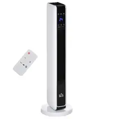 HOMCOM 1100W/2200W Space Heater with 65° Oscillation, Electric Heater with 2 Heat and Fan, 8-Hour Timer, Overheat & Tip Over Protection for Bedroom, 29 inch - 1