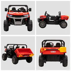 HOMCOM 12V 2 Seater Kids Electric Ride-On Car with Electric Bucket, Remote Control - Red - 9
