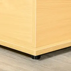 HOMCOM 113L Storage Chest, Storage Box with Flip-Top Lid and 2 Safety Hinges, Storage Trunk for Living Room, Entryway, 100 x 40 x 40 cm, Burlywood - 8