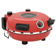 HOMCOM 1200W Pizza Oven, 12 Inch Electric Pizza Maker with Viewing Window, Dual Knob Temp & Timer Control, Overheat Protection, Red - 1
