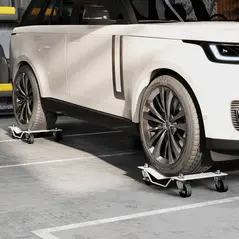 DURHAND Two-Piece Car Wheel Dolly with Swivel Casters, Non-Slip Metal Plates, 680kg Capacity, Grey - 8