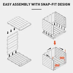 HOMCOM 107 L Plastic Storage Chest with Lid - Charcoal Grey - 7