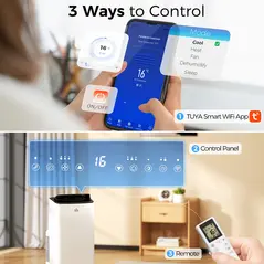 HOMCOM 12000 BTU App-Controlled Mobile Air Conditioner - White - 4