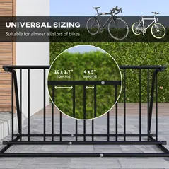 DURHAND Bike Stand, Double-sided Bike Rack Floor Stand for 6 Bicycles, Kids/Mountain/Road Bikes Garage Indoor Outdoor Use - 5