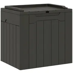 HOMCOM 107 L Plastic Storage Chest with Lid - Charcoal Grey - 1