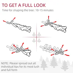 HOMCOM 1.5ft Mini Artificial Christmas Trees with Lights Set of 2, Snow Flocked Tabletop Christmas Trees with Base, Battery Operated, Desktop Party Decoration - 7