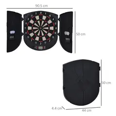 HOMCOM  Electronic Dartboard Set 26 Games and 185 Variations with 6 Darts and Cabinet to Stroage Multi-Game Option Ready-to-Play - 3