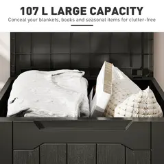 HOMCOM 107 L Plastic Storage Chest with Lid - Charcoal Grey - 4