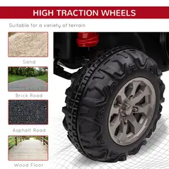 HOMCOM 12V 2 Seater Kids Electric Ride-On Car with Electric Bucket, Remote Control - Red - 5